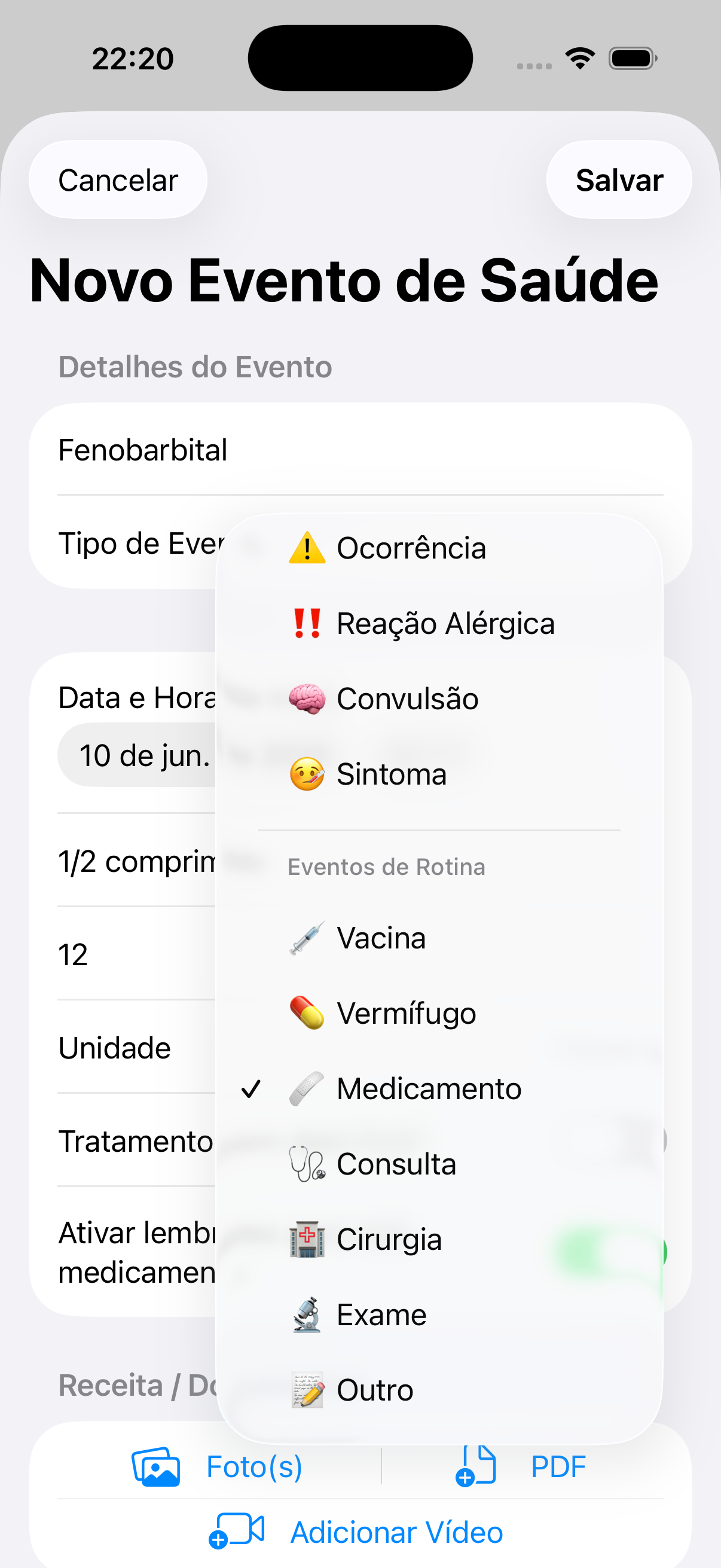 Novo evento